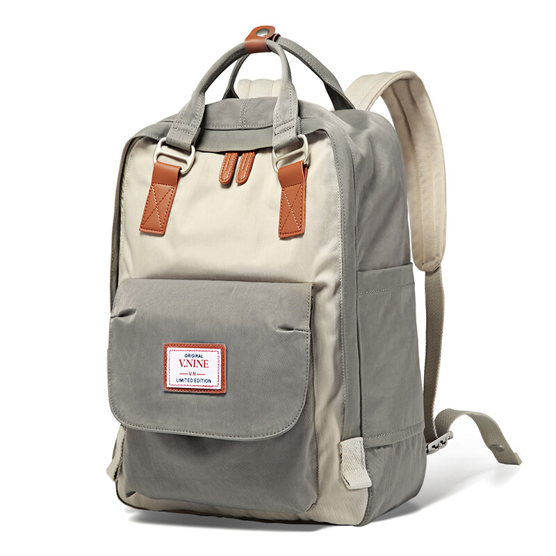 The 9th city v.nine backpack men's large capacity 13 / 14 inch computer bag multifunctional travel backpack couple's 15.6 inch student schoolbag vd7bv33883j meter grey