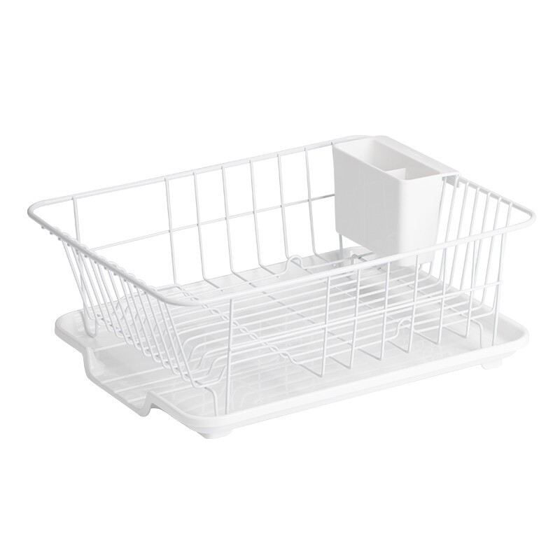 茶花金属沥水架碗筷收纳沥水架厨房收纳架碗盘碗架餐具碗碟碗架置物架 白色