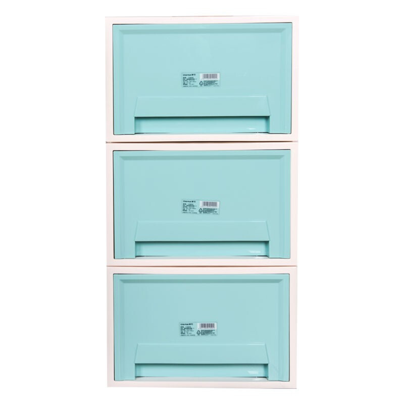 茶花（CHAHUA）茶花抽屉收纳柜塑料收纳箱 【三只装】马卡龙黄 3层装