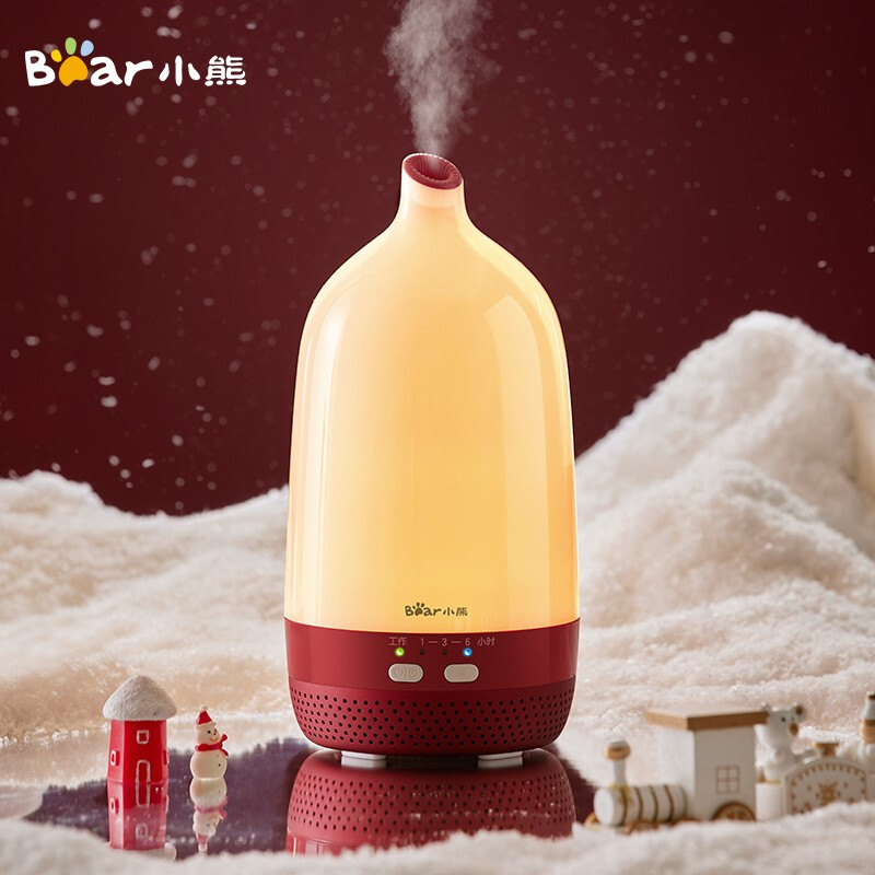 Bear humidifier bedroom Mini low noise aromatherapy machine office desktop air humidifier fog three color warm light timing jsq-d02e1 Christmas series