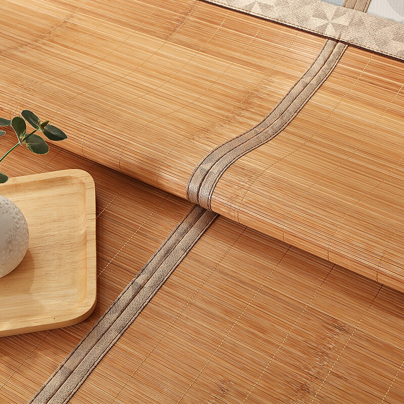 富安娜家纺凉席竹席 炭化夏凉席子竹席冰丝双面可用 双人加大凉席 1.8米床适用