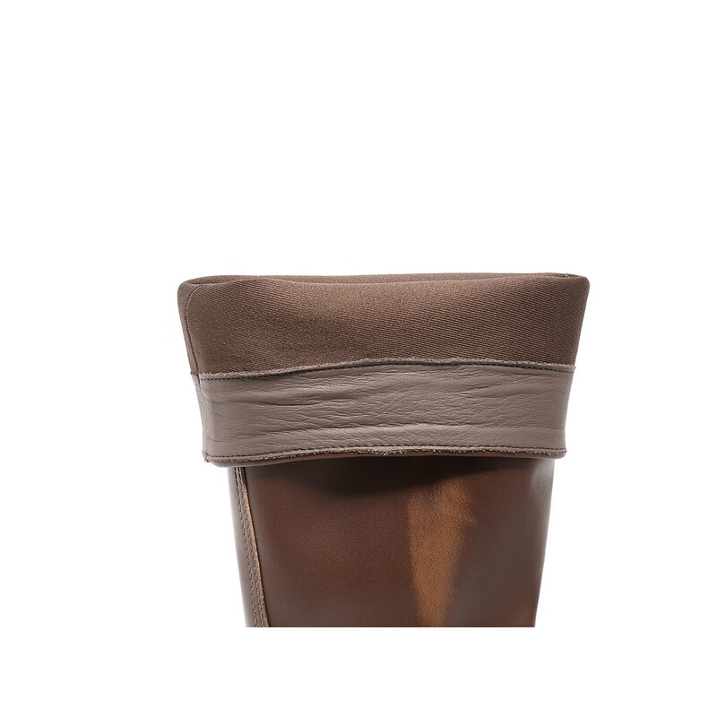 百丽废土风金属扣机车靴女23冬季新款潮酷百搭骑士靴B1527DG3 黑色 34