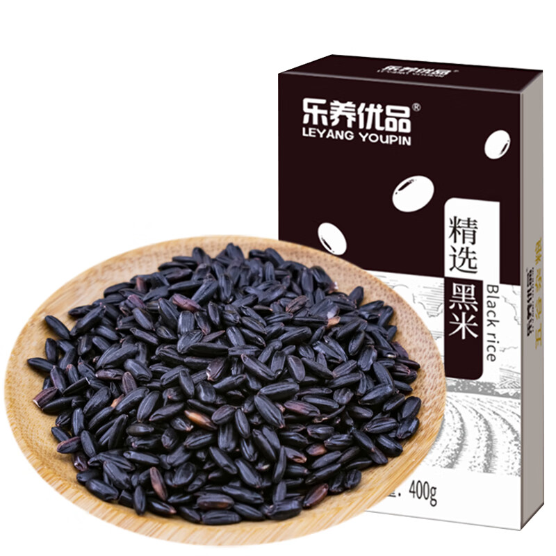乐养优品 杂粮组合燕麦米黑米小米薏仁米红豆黑豆黄豆绿豆真空装团购礼盒 精选黑米400g*2
