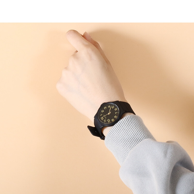 Julius watch Korean youth simple student quartz waterproof men's and women's watch neutral watch Black ja-1055e