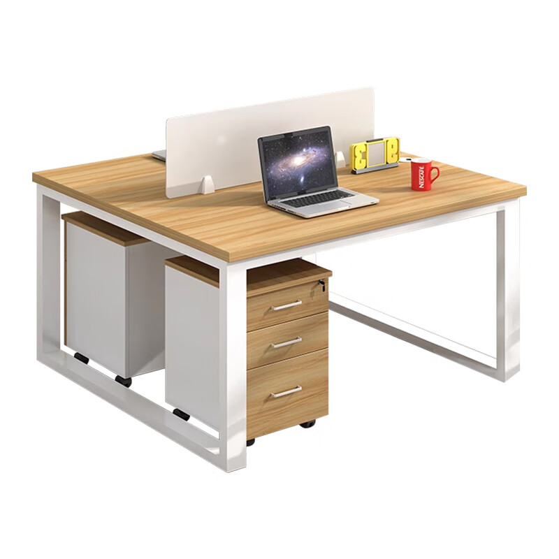 臻远 GWG-02 简约职员桌办公桌屏风工作卡位 对坐双人位含柜