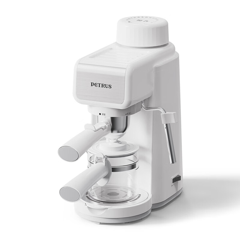 柏翠【政府补贴】意式咖啡机酱香拿铁家用小型浓缩蒸汽半自动一体打奶泡机办公室 PE2160 礼物 白色