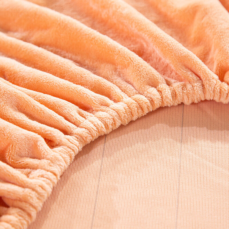 富安娜家纺床笠 牛奶绒单件床笠冬季加厚保暖床品 法兰绒防静电床罩 防滑床垫保护罩 1.8米床（180*200cm）