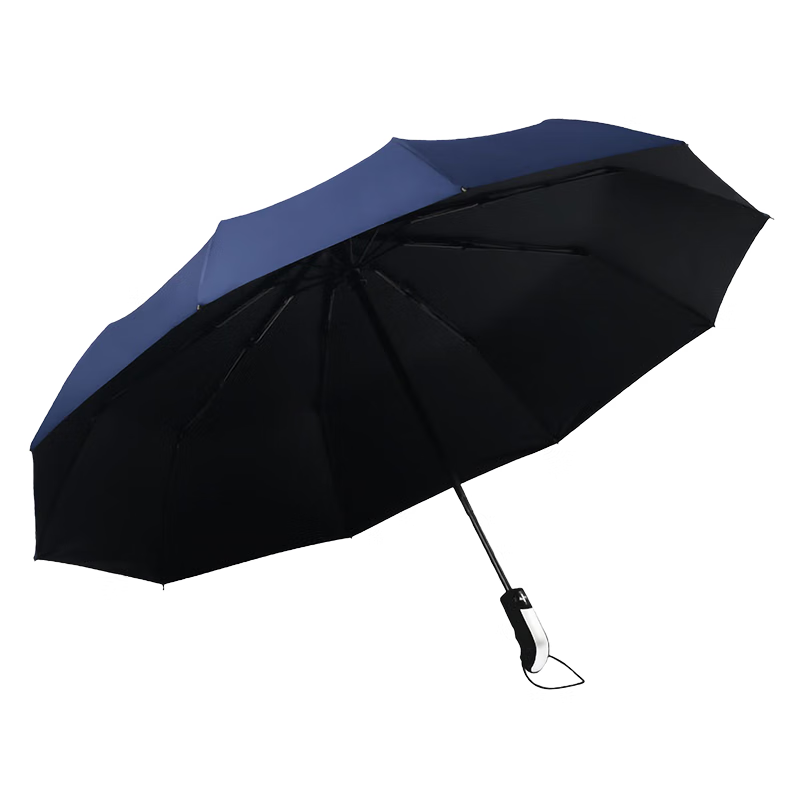 雨恋情YLQ-01三折一键自动开收晴雨两用伞藏青色
