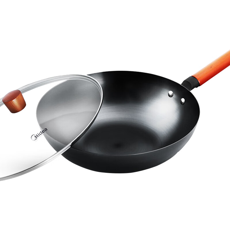 Midea frying pan old household frying iron pan electromagnetic stove gas stove gas stove suitable for small frying pan