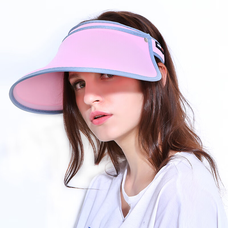 Beinuo hat female summer sunshade hat women's outdoor sunscreen hat cycling sports anti ultraviolet sun hat covering face empty top baseball Beach Hat [rotating brim] Pink