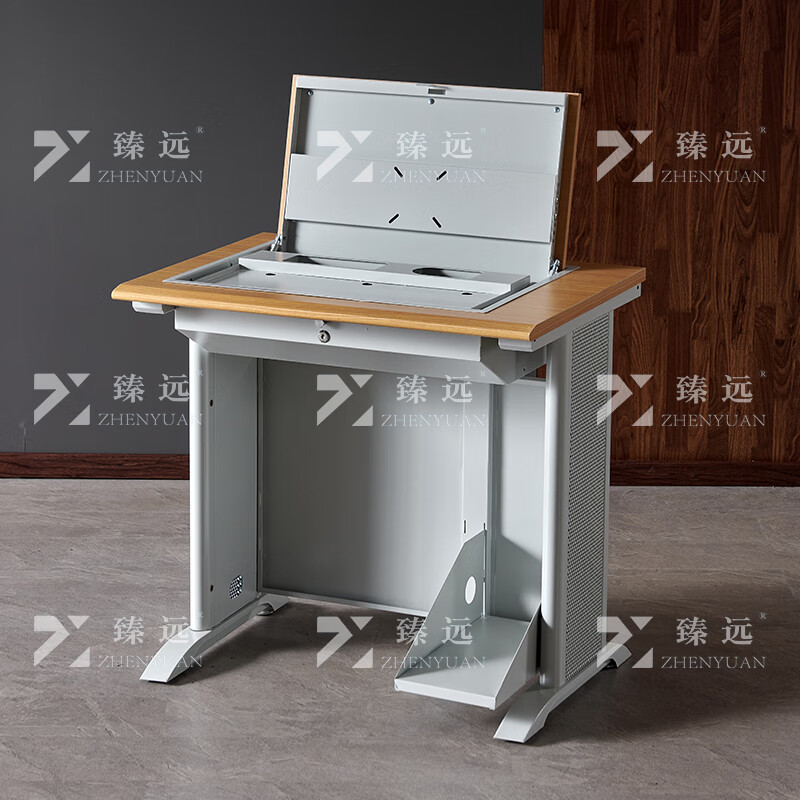 臻远ZY4012425隐藏式翻转电脑桌培训桌办公桌C款单人位