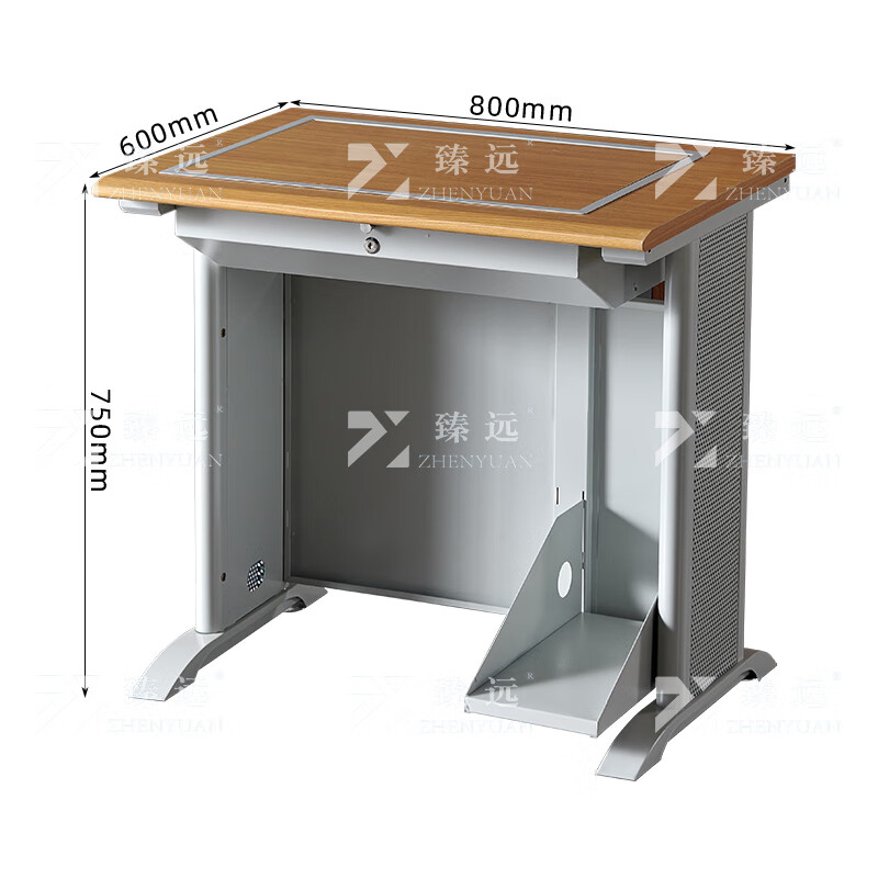 臻远ZY4012425隐藏式翻转电脑桌培训桌办公桌C款单人位