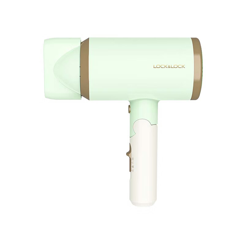 乐扣乐扣（locknlock）三档温控澎湃风力冷热风循环高颜值电吹风轻巧折叠款绿色1600W大功率EJA1137GRN