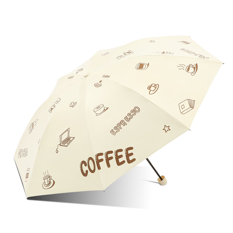 天堂伞黑胶防晒防紫外线太阳伞超轻小便携折叠晴雨伞女两用男 甘酪白 - 三折款