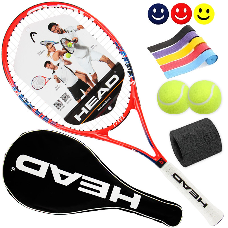 Hyde head tennis racket spark elite carbon tennis racket comes with shock absorber, hand rubber wrist guard, tennis ball 2, threaded orange red