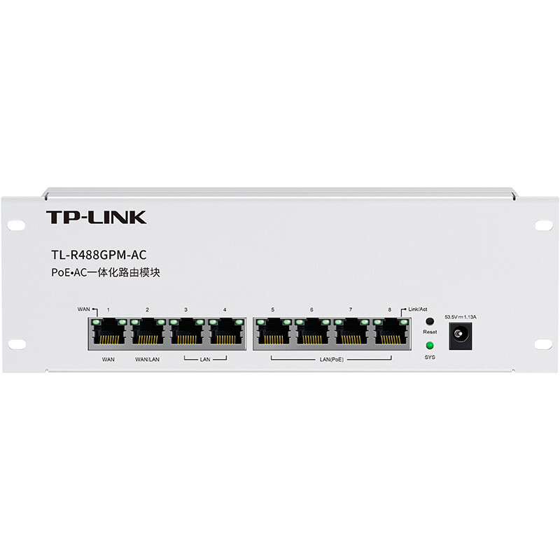 TP-LINK tl-r488gpm-ac Poe · AC integrated routing module with built-in AC function Poe Power Supply Dual WAN port app management Gigabit