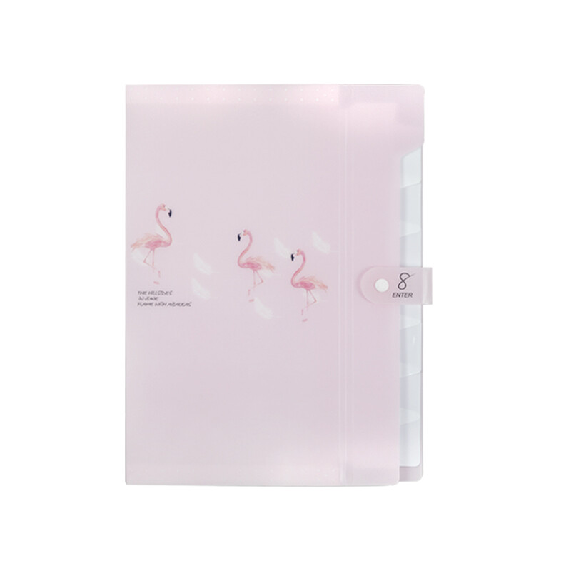 Wengu Sihuo A4 pocket folder lovely Data Book Student test paper storage / classification management 8-layer document set g0171d