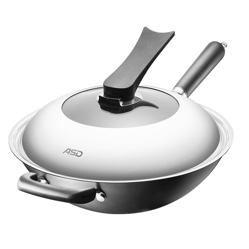 Ashtar frying pan 32cm iron pan can't rust fine iron frying pan gas stove open fire special cover cf32j6wg