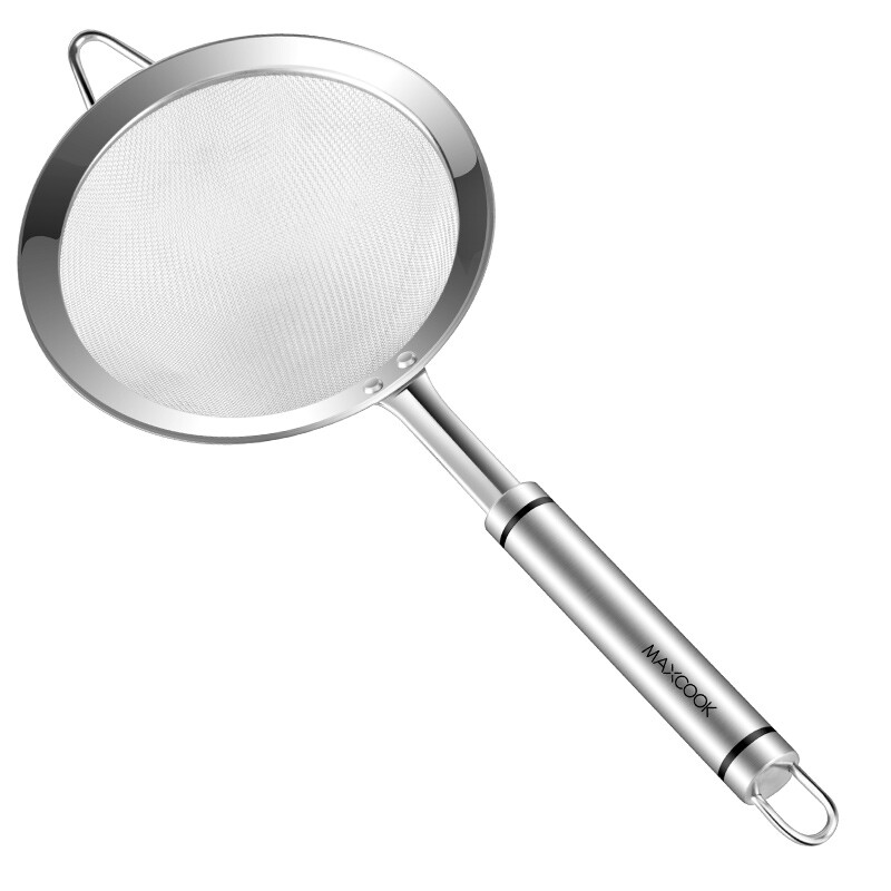 Maxcook 304 stainless steel mesh leaky spoon soybean milk filter spoon fried mesh spoon flour sieve leaky spoon 14cm mccu769
