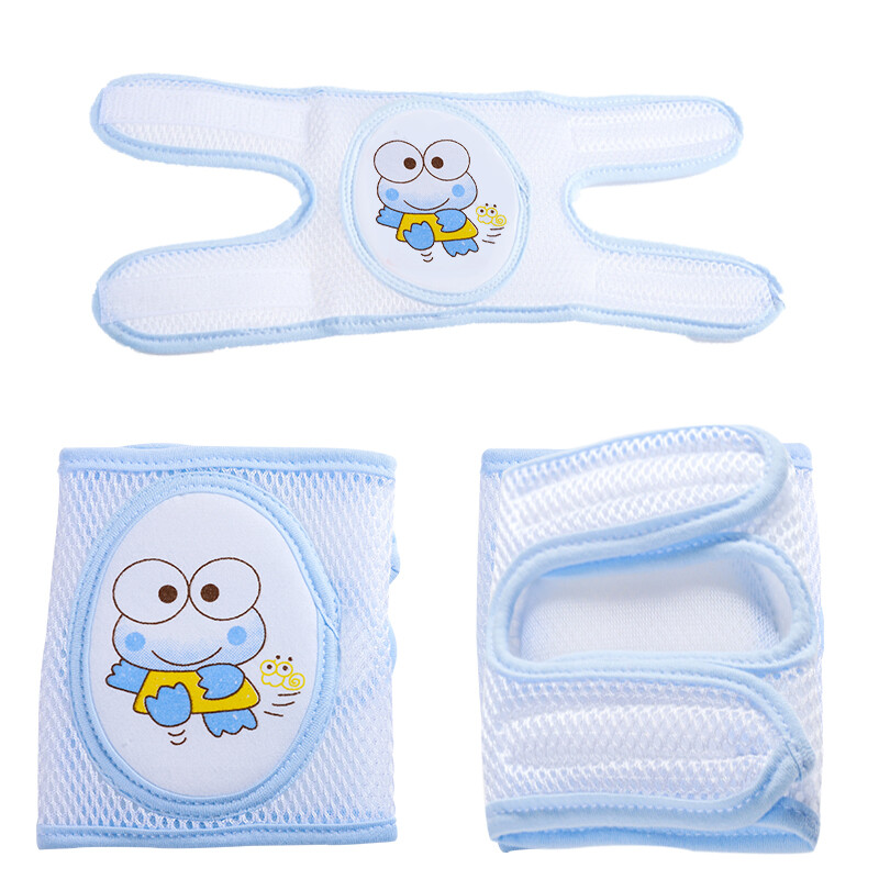 Hi Pro baby crawling knee protection baby fall protection elbow protection Child Toddler knee protection 3D mesh breathable blue pair (adjustable)
