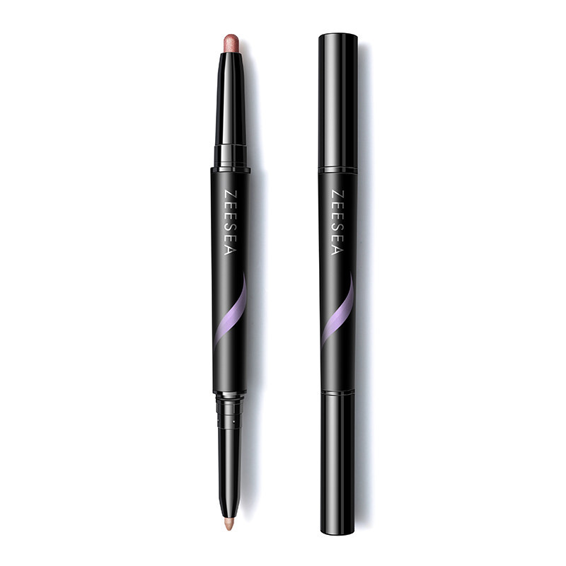 ZEESEA color double head eye shadow silkworm pen 01# Pearl White + champagne gold 0.81g (double color eye shadow stick, silkworm pen, non staining, durable matte pearlescent beginner)