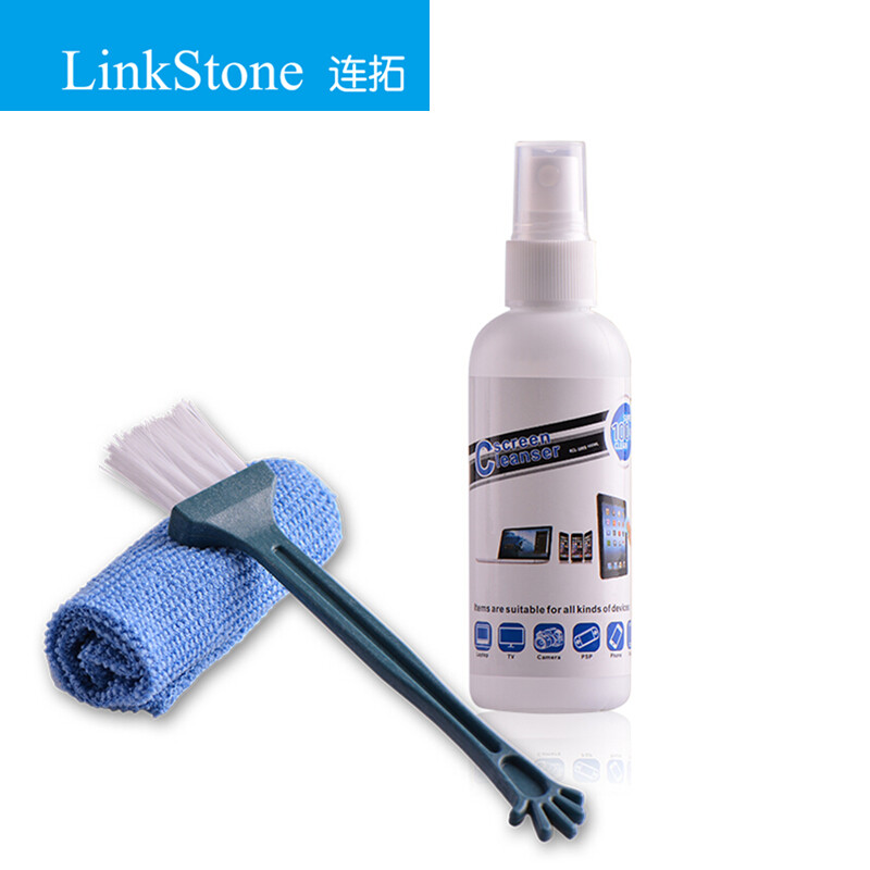Linkstone computer cleaning set screen cleaner multi-function super value three piece keyboard cleaning (100ml cleaning liquid + brush + cleaning cloth) kcl-1005
