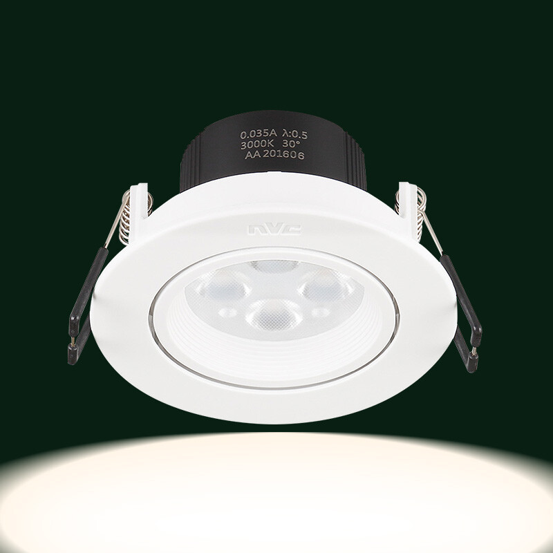 NVC spotlight LED spotlight ceiling lamp adjustable angle 4W (opening 75mm) white surface 4000K warm white light