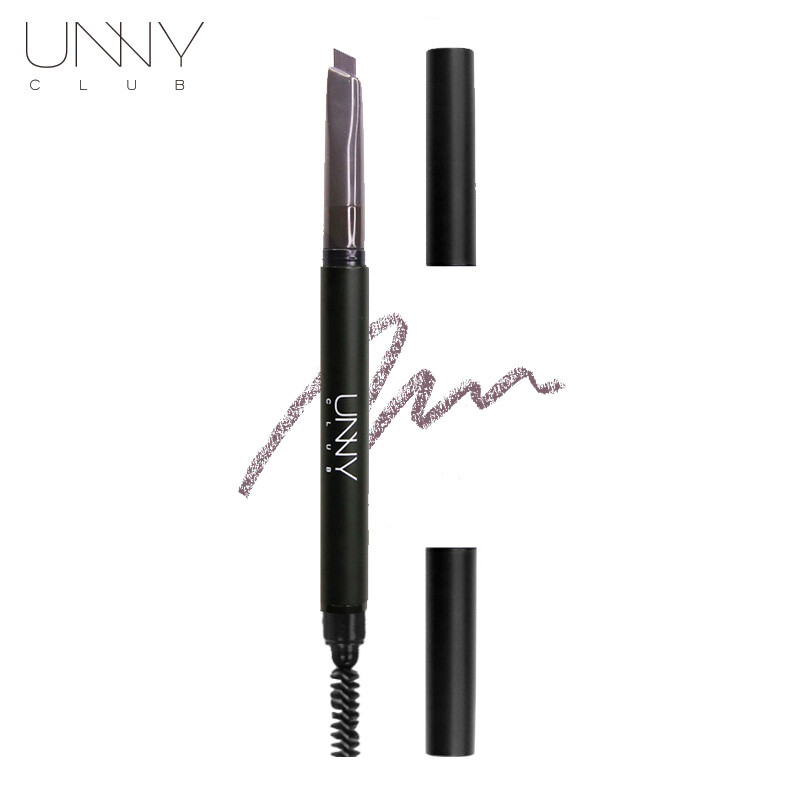 Unny Club Youyi eyebrow pencil 0.25g dark gray 04 (automatic rotating triangular flat head with eyebrow brush, waterproof, sweat proof, non decolorizing, natural and lasting straight eyebrow for beginners)