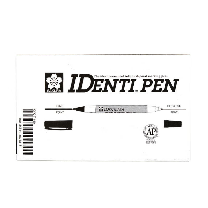 Sakura double headed marker, neutral pen, signature pen, marker, oily line drawing pen, CD-ROM pen, 12 pieces (packed in a box) black