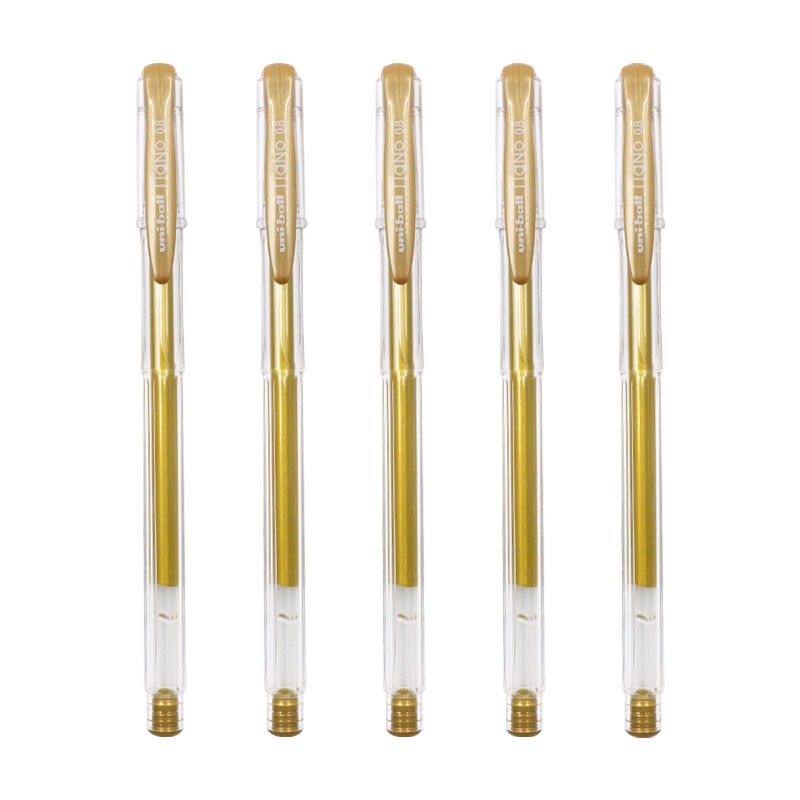 Mitsubishi (UNI) um-100 economical and practical neutral pen warp copying pen gold 0.8mm 5 pieces