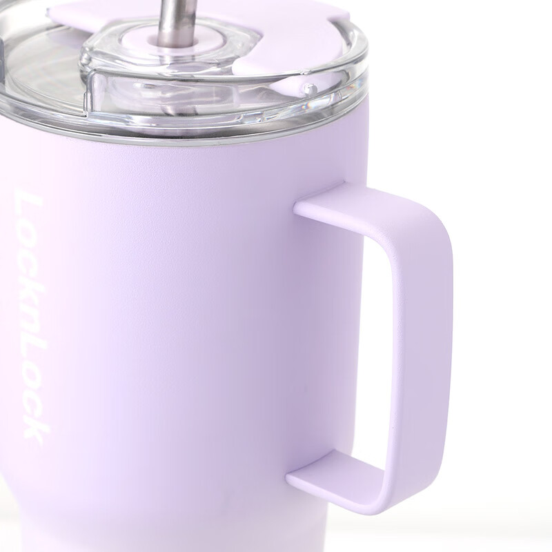 乐扣乐扣（locknlock）幻彩双饮冰霸杯宽大口径易清洁不锈钢内胆大容量高颜值办公室水杯 紫色 570ml LHC6796FU