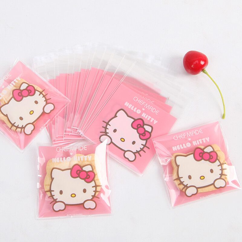 Learning Kitchen Baking tool Hello Kitty (Kitty) genuine authorized nougat snow puff cookies packaging bag self sealing bag kt7074
