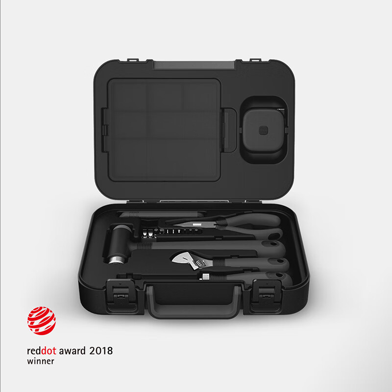 Miiiw toolbox 6 + 2 utility multi-layer suit household hardware tools black