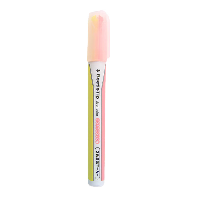 Imported from kokuyo, beetle tip two-color beetle fluorescent pen light yellow / light powder 1 pack pm-l313-1-1p