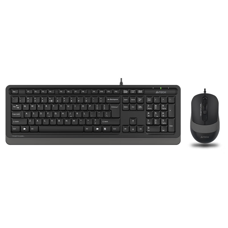 Shuangfeiyan (A4Tech) f1010 ultra thin fashion keyboard and mouse wired suit office and home notebook keyboard and mouse suit is empty and gray