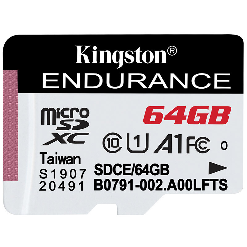 Kingston 64GB TF (microSD) memory card U1 C10 A1 dash cam & special memory card for home monitoring camera with high durability