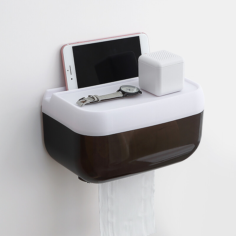 Foojo toilet tissue box non perforated toilet carton toilet shelf bathroom waterproof tissue box perspective black