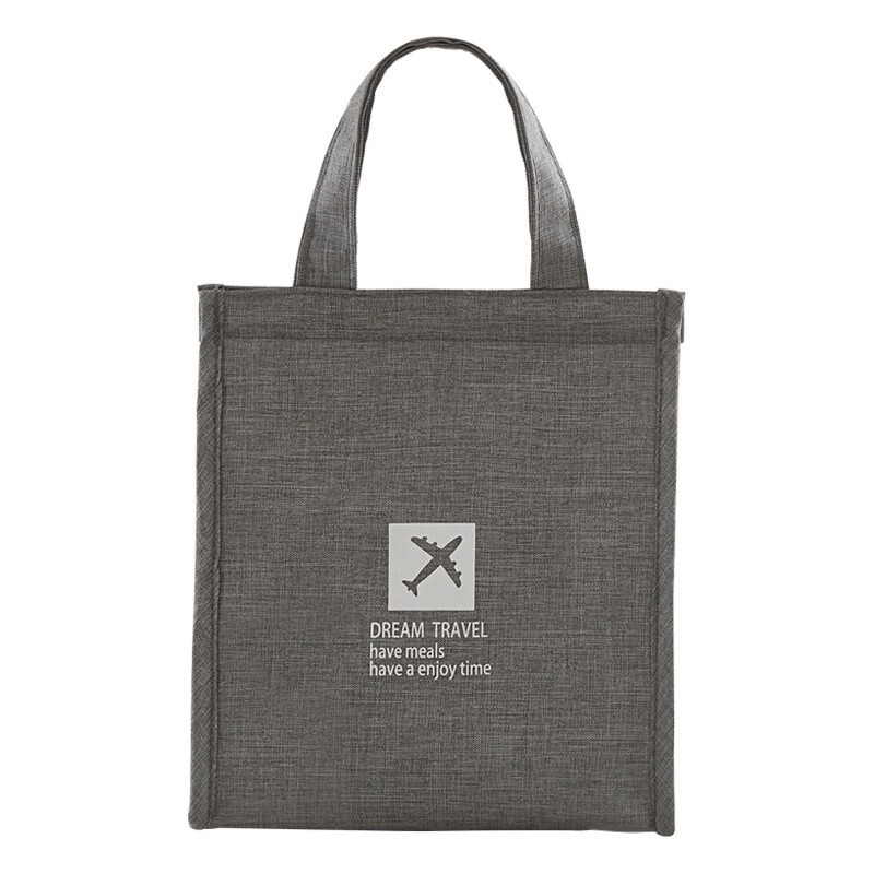 Wutong Ann lunch bag with rice bag outdoor picnic warm pack, convenience bag, home thickening insulation bag, cold pack, cationic waterproof high grade grey trumpet.