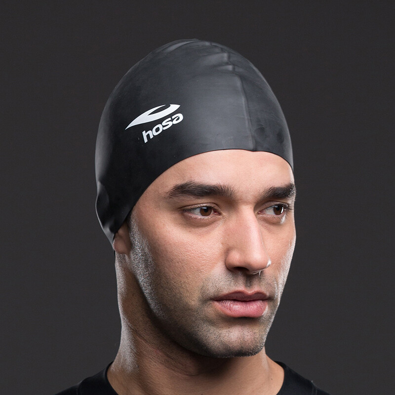 Hosa swimming cap men's and women's adult silicone swimming cap waterproof swimming cap swimming accessories no water, no le head for men and women