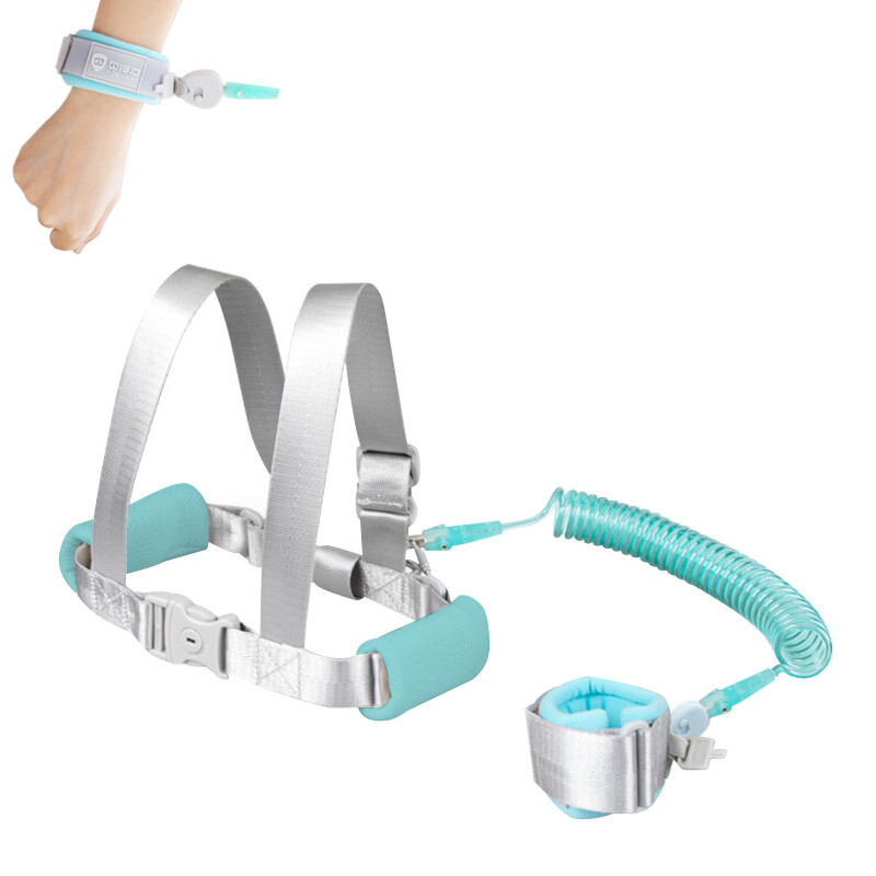 Beideli baby anti loss belt traction rope sliding baby artifact anti loss rope children's safety belt lock four seasons universal Bracelet shoulder belt dual purpose children's anti loss Bracelet children's hand rope light green 2m