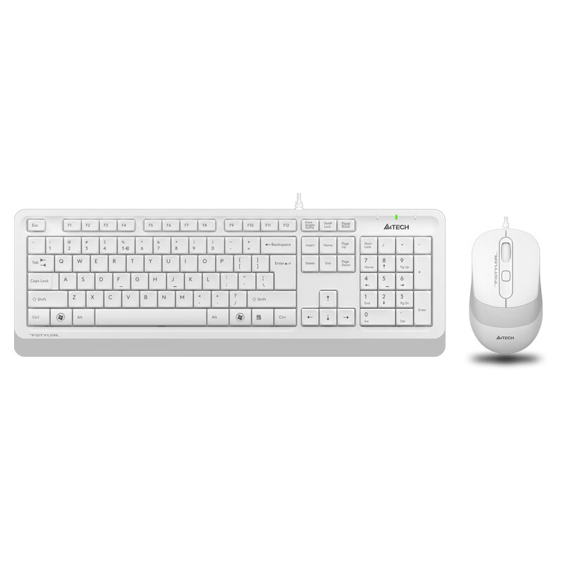 Shuangfeiyan (A4Tech) f1010 ultra thin fashion keyboard and mouse wired set office and home laptop keyboard and mouse set Ivory