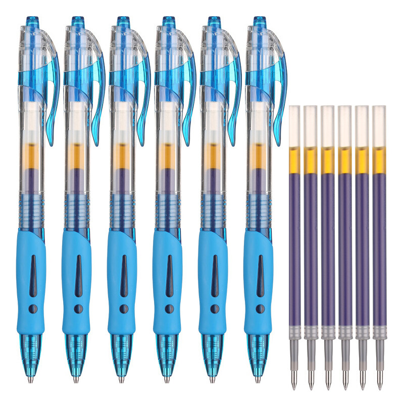 Chenguang (M & G) 0.5mm/gp1008 blue classic push neutral pen signature pen water pen core replacement set (6 pens + 6 cores) hagp1041