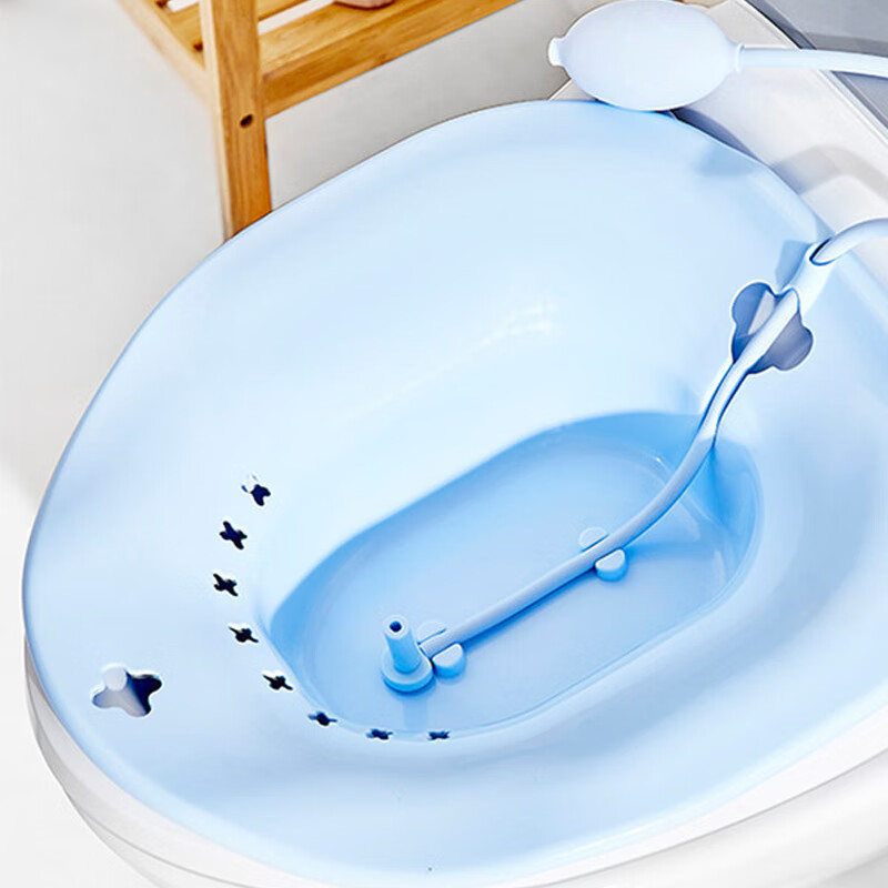 Jiebishi men's and women's squat free bidet, pregnant women's hip basin, postpartum Gynecology, confinement basin, hemorrhoids, new toilet bidet with washer, blue