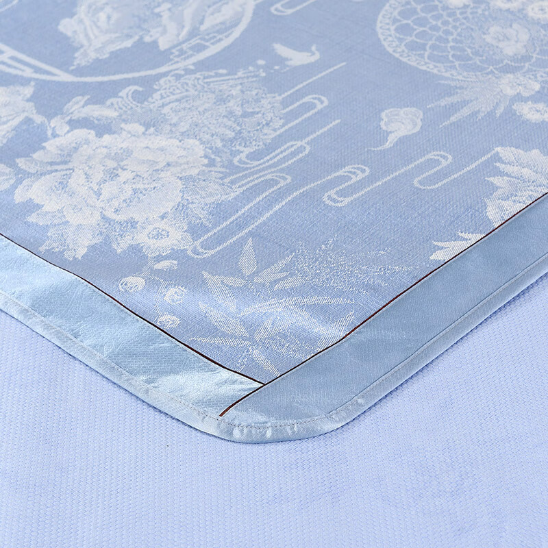 富安娜（FUANNA）床上用品夏天凉席子三件套冰丝提花席\忆江南150*200cm