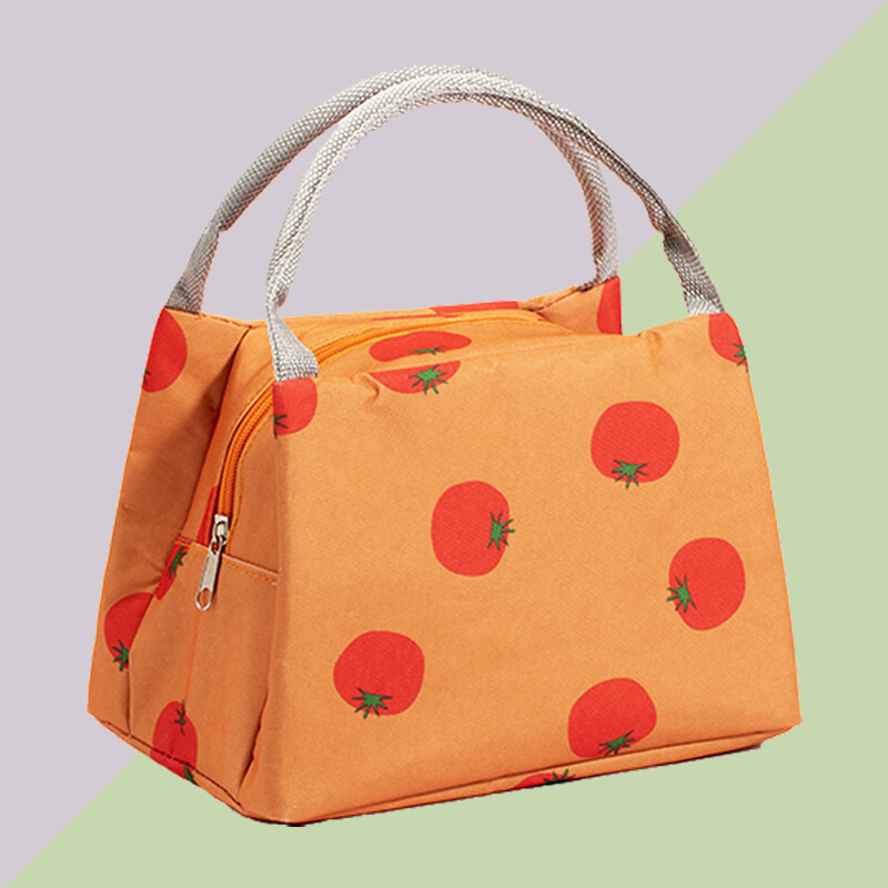 Pinli Insulated Lunch Bag aluminum foil thickened primary school students lunch lunch lunch box bag work meal portable insulated lunch box bag lovely tomato