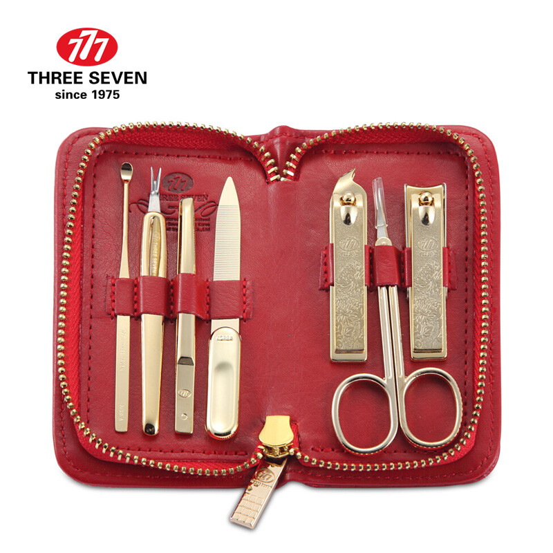 777 (three seven) Nail Clipper Set Nail Clipper repair beauty care combination 7-piece set nts-6016g carmine