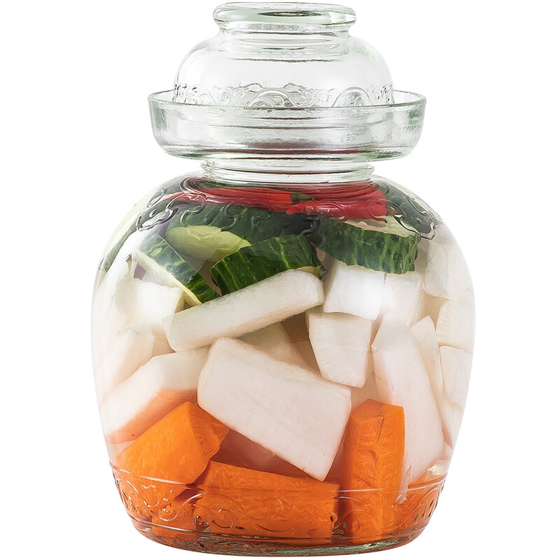 Maxcook glass pickle jar thickened glass bottle sealed jar wine bottle glass storage tank pickle pickle jar pickle jar enzyme barrel 5 kg mcx975