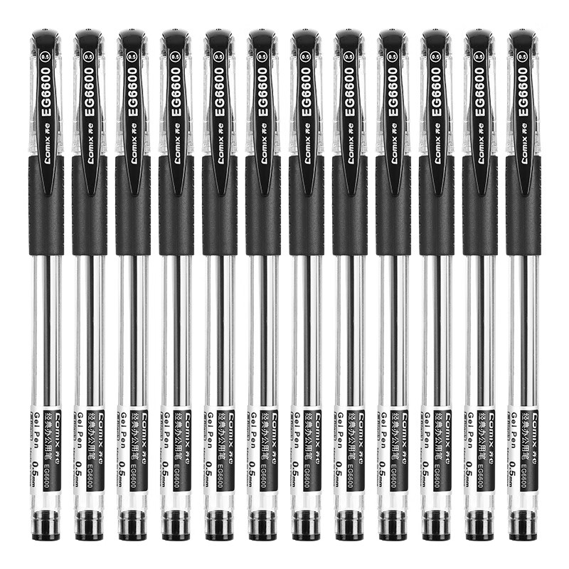 Comix 0.5mm Black Classic Office bullet head neutral pen water pen signature pen 12 pieces / box eg6600