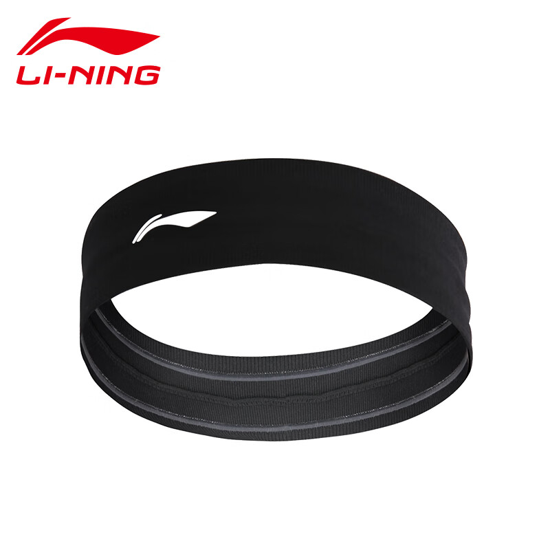 Li Ning Li-Ning sports headband men's and women's sports headband sweat absorbing band hair band 369-1 black