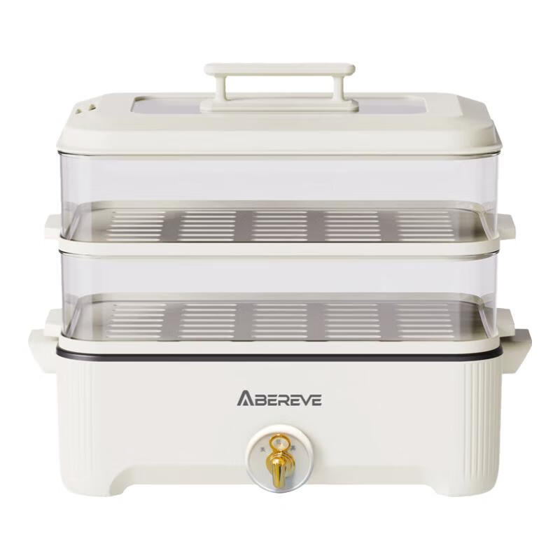 Abereve艾贝丽家用多功能电火锅双层多用途锅5L大容量电蒸鱼锅电煮锅煲汤锅蒸煮涮烤一体锅ABL-LLG913S 5L